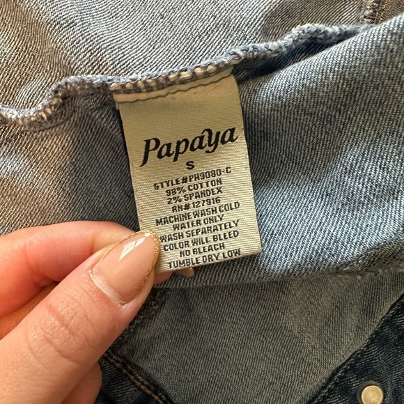 Papaya Jean Denim Jacket Size S - Picture 8 of 11